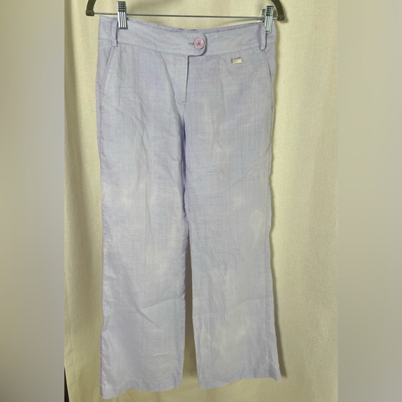 Mango Basic Norit Womens Pull On Pants 100% Ramie Straight Leg Lightweight Chic - Picture 1 of 16